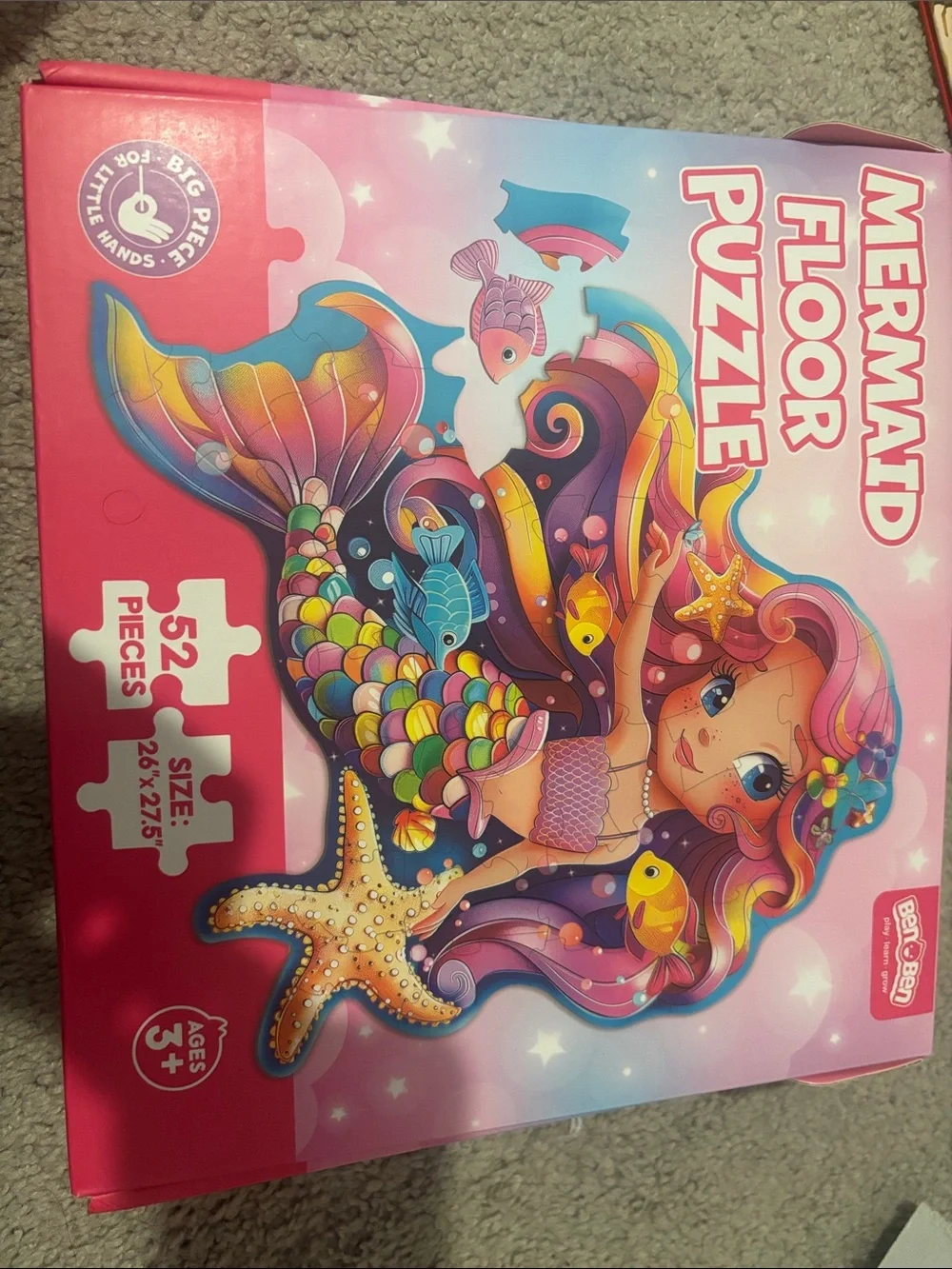 Mermaid Floor Puzzle - Pink Multicolor